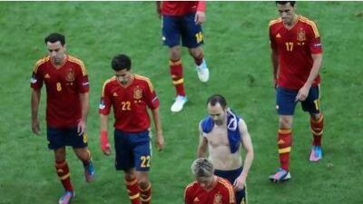 Spain complained about the lenght of grass on the pitch for their 1-1 draw against Italy.