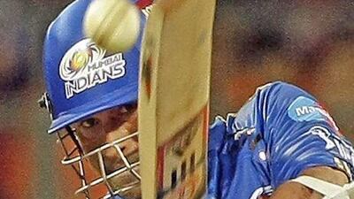 Sachin Tendulkar, pictured from last season, was part of a Mumbai Indians attack that set a target that was unassailable by the Royal Challengers Bangalore.
