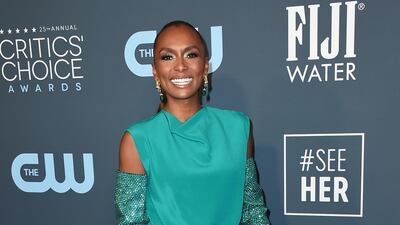 Janet Mock, wearing Valentino,lucy arrives at the 25th annual Critics' Choice Awards on Sunday, January 12, 2020. AP