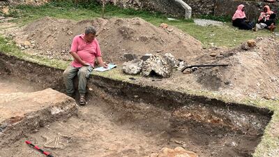 Excavations of the 17th century Portuguese burials under the floor of the church. Photo: Tim Power