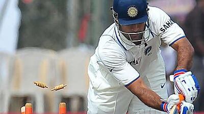The sight of MS Dhoni being comprehensively bowled summed up the Test for India.