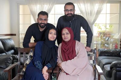 Niloufer Abdul Hameed (right) and her family. Photo: Seha