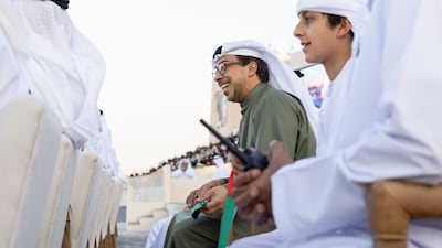 Sheikh Mansour bin Zayed, Deputy Prime Minister and Minister of the Presidential Court, attends the Union Parade at the Sheikh Zayed Heritage Festival. Ryan Carter / Presidential Court