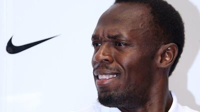 Usain Bolt appears at the Grange Tower Bridge Hotel in London on Thursday for a press conference ahead of Friday's London Diamond League metting. Matthew Childs / Action Images / Reuters / July 23, 2015
