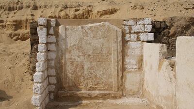 Stela in the tomb of Panehsy. Photo: Nicola Dell'Aquila