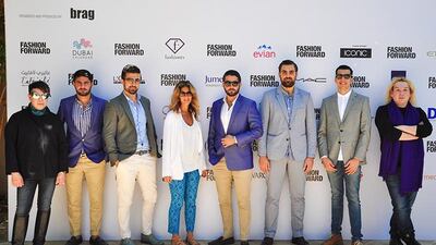 The Fashion Forward designers Ezra, Haman Golkar, Babak Golkar, Basma Abu Ghazaleh, Farhan Golkar, Yago Goicoechea, Riccardo Audisio and Furne One.