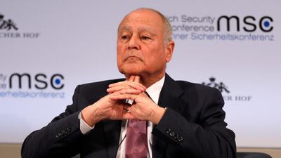 Ahmed Aboul Gheit, the Secretary General of Arab League, at the Munich Security Conference, Germany. EPA