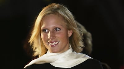 Zara Phillips, wearing a black dress and white pashmina shall, attends the naming ceremony of P&O Cruises' 'Adonia and Oceana' on May 21, 2003 in Southampton, England. Getty Images