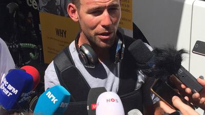 Mark Cavendish sustained the injury in a crash on Tuesday for which Peter Sagan was disqualified. John Leicester / AP Photo