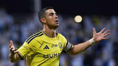 Al Nassr's Cristiano Ronaldo celebrates scoring during the Saudi Pro League match against Al Faisaly. Reuters