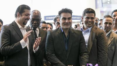 Arbaaz Khan inaugurating the 15th edition of the Indian Property Show that opened in Dubai World Trade Centre. Reem Mohammed / The National