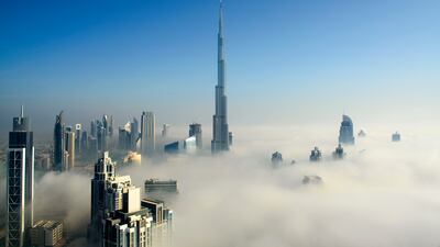 A misty morning in Dubai. Getty