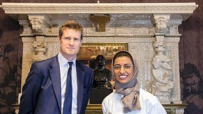 Noura Al Kaabi with Dr Tristram Hunt at the V&A boardroom. Eleanor Bentall for The National