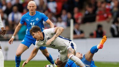 John Stones came off injured at half-time against Iceland after picking up an ankle injury. EPA