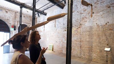 Visitors at the UAE Pavilion at the 2017 Venice Biennale. National Pavilion UAE