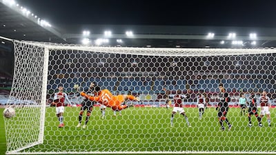 Liverpool's Sadio Mane scores their third goal. Reuters
