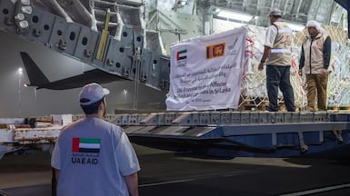 The relief mission is led by the Joint Operations Command and includes teams from the UAE Aid Agency, the Emirates Red Crescent Authority and Abu Dhabi Civil Defence. Photo: Wam