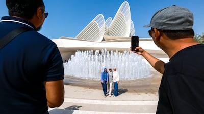 Visitors at the Zayed National Museum this year. Saadiyat Island has a particular attribute that is likely to draw people back. Victor Besa / The National