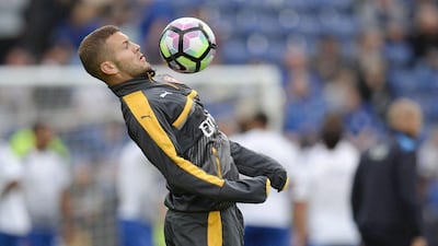 Arsenal's Jack Wilshere warms up before taking on Leicester City last week. Oli Scarff / Reuters