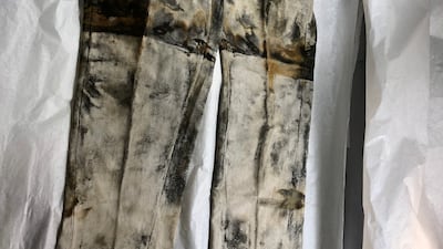 This pair of San Francisco Gold Rush jeans may have been made by Levi Strauss in his early years in business.