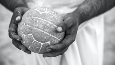 The men set up the game in Al Shahama