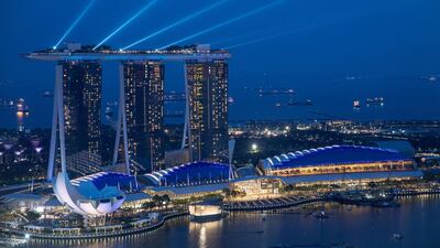 Singapore's famous Marina Bay Sands hotel in Singapore. Chris McGrath / Getty Images