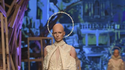A model walks the runway at the Amato spring / summer 2020 show during Fashion Forward Dubai on November 02, 2019. Getty Images