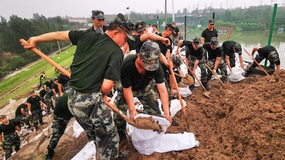 It is a laborious and co-ordinated effort to keep the floodwater at bay.