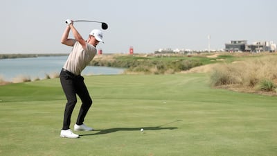 Daniel Hillier tees-off on the third hole on the way to a final round 65 which left him three strokes behind the winner on 22-under. Getty Images