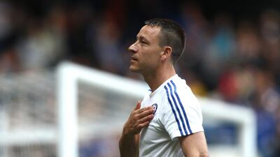 John Terry of Chelsea applauds supporters after the Premier League match between Chelsea and Leicester City at Stamford Bridge on May 15, 2016 in London, England. (Paul Gilham/Getty Images)
