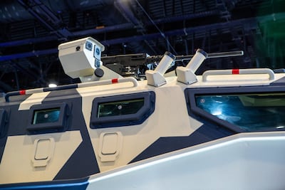 The Chaser 1200 B6, a special armoured patrol boat, at the World Police Summit. Victor Besa / The National