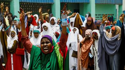 Somali women mark the occasion in Mogadishu. Reuters