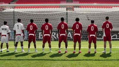 Members of the Al Jazira football club promoting the largest cash give away in UAE sporting history.