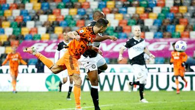 Juventus' Cristiano Ronaldo scores their second goal. Reuters