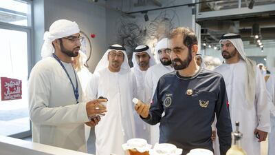 Sheikh Mohammed bin Rashid is briefed on projects developed between Dubai Municipality and Meraas, which aims to rehabilitate and develop the environmental aspects of Hatta. Wam