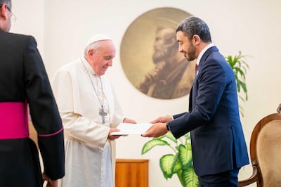Sheikh Abdullah, who met Pope Francis earlier this year, said it was important to spread the values of tolerance and pluralism. MOFAIC