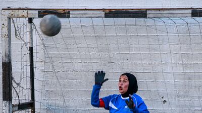 Palestinian women footballers take part in game in Gaza city. For the first time in the Gaza Strip, a football match for girls has been organised by the Algerian-Palestinian Friendship Association.