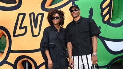 US basketball players Nina Westbrook and Russell Westbrook attend the Louis Vuitton show. Getty Images For Louis Vuitton
