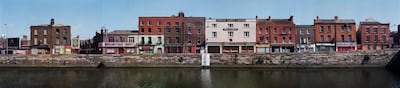 A panorama of Ellis Quay, Dublin, 1991. David Jazay