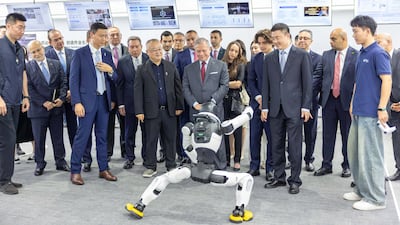 On a trip to Shanghai, King Abdullah II of Jordan visits AgiBot, one of China’s leading robotics manufacturing companies. Photo: Royal Hashemite Court