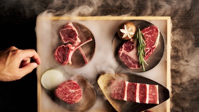 Chef Woonchun Shim recommends the chuck flat tail, Galbi, dry-aged kelp rib-eye and butter-aged striploin. Photo: Smoki Moto