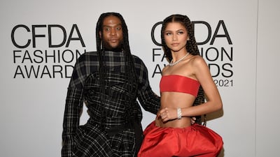 Law Roach, left, and Zendaya attend the CFDA Fashion Awards in November 2021. AP