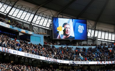 Tribute was paid to Emiliano Sala before the Uefa Champions League match. Carl Recine / Reuters