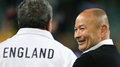 England coach Eddie Jones smiles after his team's win in the third Test against Australia on Saturday. David Moir / EPA / June 25, 2016