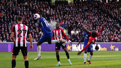 Brentford's Yoane Wissa scores their second. PA