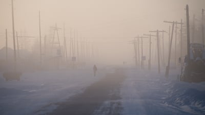 The frost-covered town of Oy, 70km south of Yakutsk. AFP