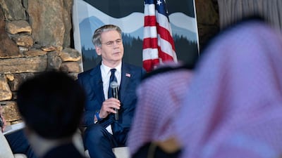 US Secretary of Treasury Scott Bessent speaks during an event at the G20 Finance Ministers and Central Bank Governors’ meeting in Asheville, North Carolina. AFP