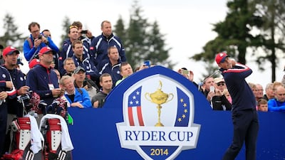 Matt Kuchar of the United States tees off during practice on Tuesday ahead of the 2014 Ryder Cup. Jamie Squire / Getty Images