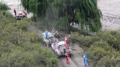 Flood-hit racers in the Dakar Rally in Argentina.