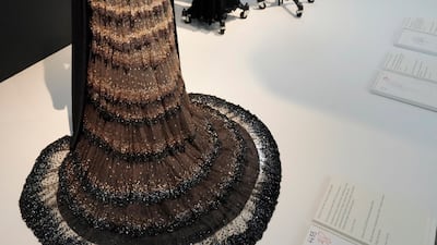 Designs by Lagerfeld on display at the exhibition